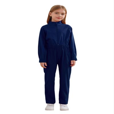 YONGHS Halloween Coveralls for Girls Boys Long Sleeve Killer Jumpsuit Flight Suit Mechanic Suit Navy Blue 10 Years