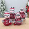 2Pcs Autumn Snowman Plush, Handcraft Christmas Dolls with Hat Christmas Decors, Plaid Soft for Home Window Table Fireplace Shelf Sitter Party Decoration Gifts view 2