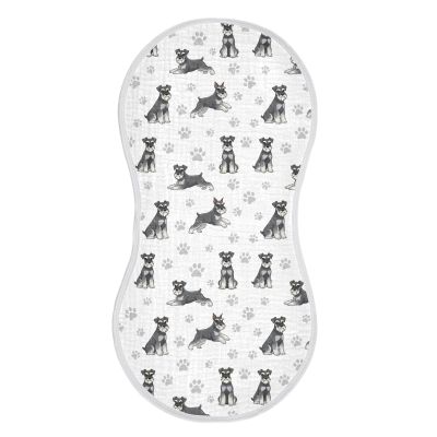 1 Pack Muslin Burp Cloths Miniature Dogs White Cotton Baby Burp Cloths Ultra Absorbent Soft Thick Burping Cloth for Newborn Must Haves 22x11 Inch
