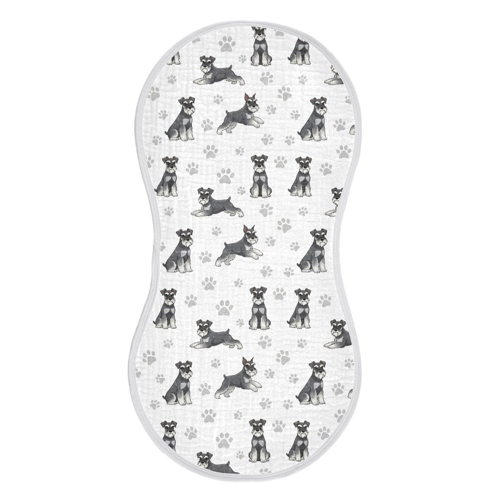 1 Pack Muslin Burp Cloths Miniature Dogs White Cotton Baby Burp Cloths Ultra Absorbent Soft Thick Burping Cloth for Newborn Must Haves 22x11 Inch