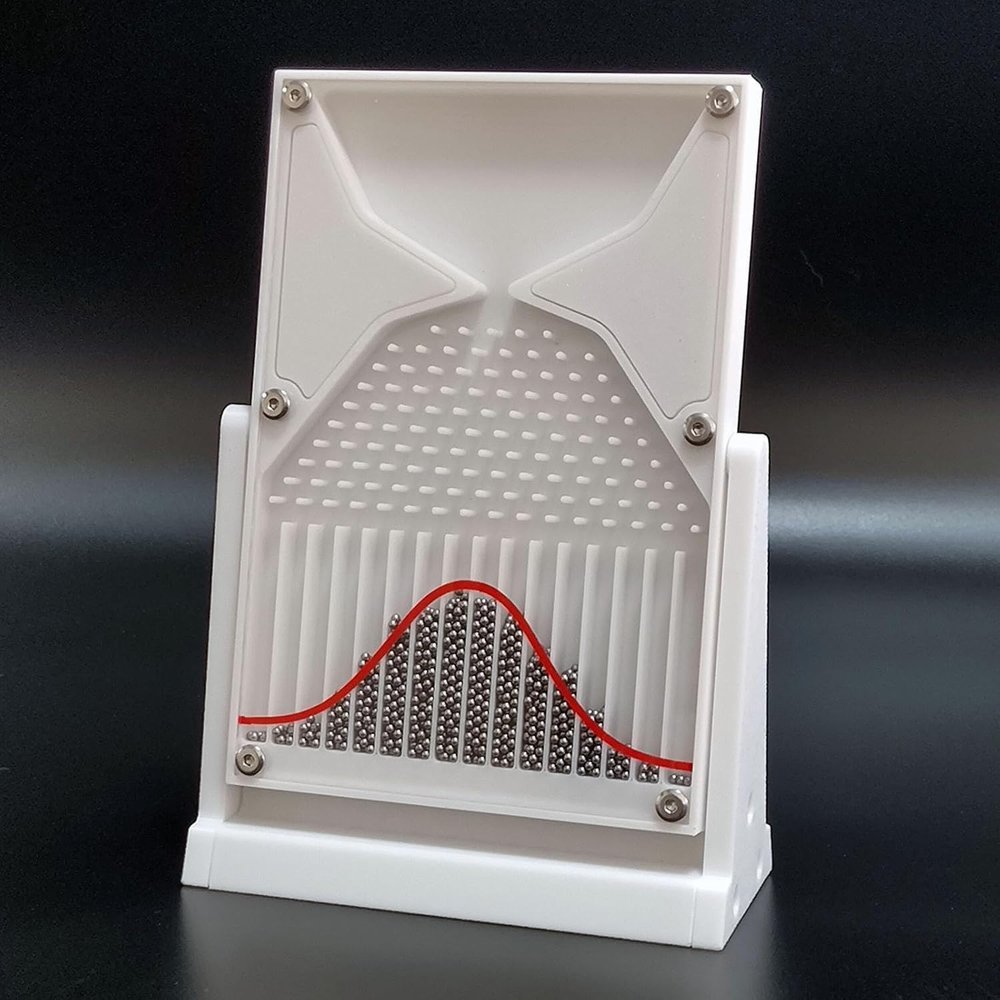 12 * 18cm Galton Board Experiment Model, Normal Distribution Mathematical Model, Probability Teaching Demonstration with Red Curve, for Educators and Students