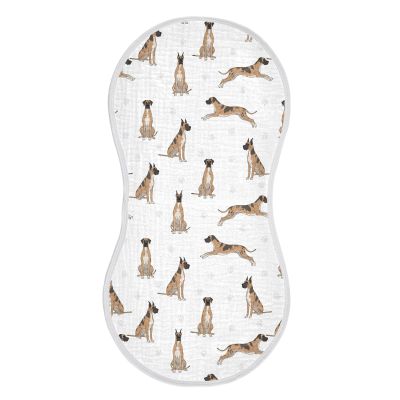1 Pack Muslin Burp Cloths Great Dane Dog White Cotton Baby Burp Cloths Ultra Soft Burping Cloth Absorbent Spit Up Rags for Newborn Babies 22x11 Inch