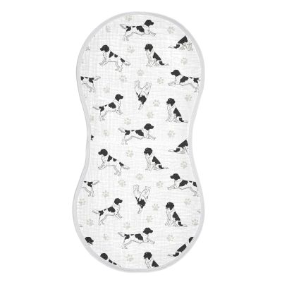1 Pack Muslin Burp Cloths Stabyhoun Dogs White Cotton Baby Burp Cloths Ultra Absorbent and Soft Burping Cloth for Newborn Boys Girls 22x11 Inch