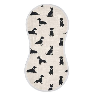 1 Pack Muslin Burp Cloths Dogs Beige Cotton Baby Burp Cloths Extra Absorbent and Soft Thick Burping Cloth for Newborn Babies 22x11 Inch