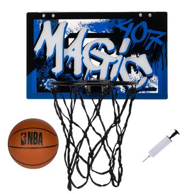 Franklin Sports NBA Orlando Magic Over The Door Basketball Hoop - Kids Indoor Hoop with Mini Basketball - NBA Fan Shop Toy for Bedroom + Office - Over The Door Set