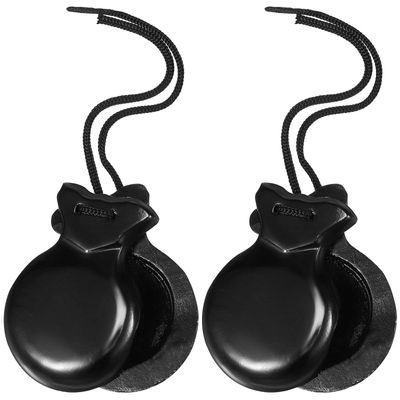 Abaodam Wooden Finger Castanets Spanish Castanets Percussion Instrument for Adults Handheld Flamenco Castanet Pair Portable Rhythm Tool for Music Learning and Early Education