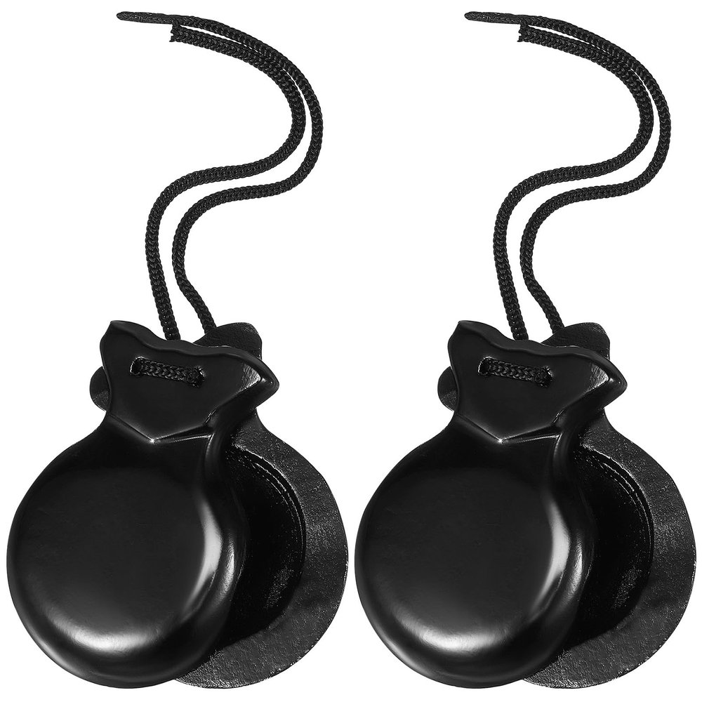 Abaodam Wooden Finger Castanets Spanish Castanets Percussion Instrument for Adults Handheld Flamenco Castanet Pair Portable Rhythm Tool for Music Learning and Early Education