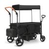 Zxcivhua Stroller Wagon for 2 Kids, Foldable All Terrain Wagon for Kids, with Removable Canopy, Adjustable Push and Pull Handle, 5 Point Harnesses, Large Storage Bag (Black) view 1