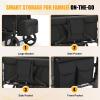 Zxcivhua Stroller Wagon for 2 Kids, Foldable All Terrain Wagon for Kids, with Removable Canopy, Adjustable Push and Pull Handle, 5 Point Harnesses, Large Storage Bag (Black) view 4