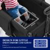 SAFETY CAREYA Stroller Wagon for 4 Kids, Foldable Wagon with Footwell, Lightweight, Adjustable Push and Pull Handles, 5-Point Harness, Adjustable Canopy for Outdoor Adventures (Black) view 2
