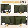 Zxcivhua Stroller Wagon for 2 Kids, Foldable All Terrain Wagon for Kids, with Removable Canopy, Adjustable Push and Pull Handle, 5 Point Harnesses, Large Storage Bag (Green) view 4