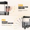 Zxcivhua Stroller Wagon for 2 Kids, Foldable All Terrain Wagon for Kids, with Removable Canopy, Adjustable Push and Pull Handle, 5 Point Harnesses, Large Storage Bag (Gray) view 2