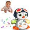 3 Diamonds Penguin Baby Toy with Lights, Sound, for Crawling Development, Educational Learning Interactive Musical for 12 to 36 Months, Crawling Penguin with Lights & Music, Tummy Time view 1