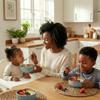 Monkey Proof Non-Toxic Stainless Steel Child Bowl 5 with Non-Slip Grooved Silicone Shell, (Set of 4 bowls) Unbreakable, Mess Free Feeding for Babies, Toddlers, Kids, BPA free (Stormy Sky Grooved) view 2