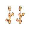 6.4 * 3.4cm Bohemian Cactus Plant Flower Earrings Female,multicolored,6.4 * 3.4cm view 1