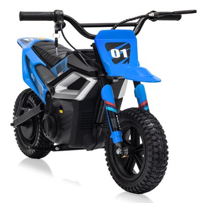24V Electric-Dirt-Bike for Teens, 12" Fat Tire Electric Motorcycle with Hydraulic Brakes & Spring Suspension, 130lbs Max Load, 350W Brushless Motor, Mountain Off-Road Motorcycle for Boys Girls