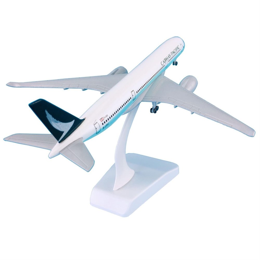ZFQSEXTWT 1:300 20cm with Wheels Airplane Model Aircrafts Airbus A350-900 for Cathay Pecific Plane Playkits