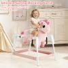 FUNLIO Unicorn Spring Rocking Horse for Kids 3-6, Rainbow Fairy Ride on Horse with Covered Spring & Sturdy Frame, Neighing & Galloping Sound for Pretend Play, Horse Toys Gift, CPC & CE Certified-Pink view 2