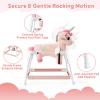 FUNLIO Unicorn Spring Rocking Horse for Kids 3-6, Rainbow Fairy Ride on Horse with Covered Spring & Sturdy Frame, Neighing & Galloping Sound for Pretend Play, Horse Toys Gift, CPC & CE Certified-Pink view 3