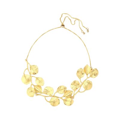 ZYIBPMSJKQCFK Bohemian Alloy Leaf Retro Necklace For Women,golden,58cm