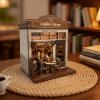 Joibabe 3D Wooden Coffee Shop Book Nook Kit - DIY Miniature Model with LED Lights, 143 Precision-Cut Pieces for Adults & Teens (1:24 Scale, Stress Relief Craft Gift) view 2