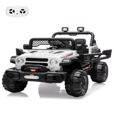12V Kids Ride On Truck with Parent Remote Control, Off-Road Electric Car w/Dual Motors, LED Lights & Music, 3-Speed, Spring Suspension, Safety Belt | Gift for Boys Girls Ages 37M+