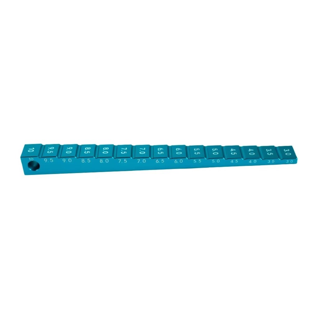 Parts For 1/10 Aluminum Alloy RC Car Height Ruler Chassis Droop Gauge 3-10MM Shunting Drift Measuring Repair Tool(Blue)