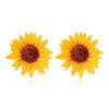 4.9 * 4.9cm Bohemian Alloy Enamel Flower Earrings For Women,yellow,4.9 * 4.9cm view 1