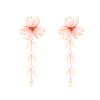 11.2 * 3.9cm Bohemian Flower Tassel Hand Woven Pearl Earrings For Women,pink,11.2 * 3.9cm view 1