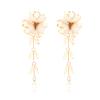 11.2 * 3.9cm Bohemian Flower Tassel Hand Woven Pearl Earrings For Women,pink,11.2 * 3.9cm view 2