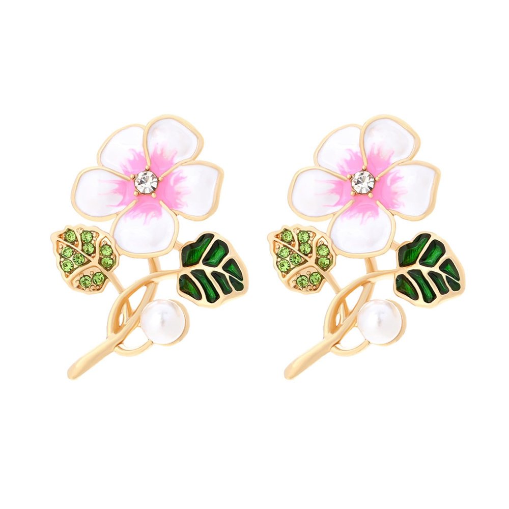 3.8 * 2.8cm Bohemian Flower Enamel Earrings For Women,multicolored,3.8 * 2.8cm