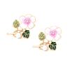 3.8 * 2.8cm Bohemian Flower Enamel Earrings For Women,multicolored,3.8 * 2.8cm view 2