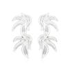 7 * 3.2cm Vintage Alloy Leaf Bohemian Earrings For Women,silvery,7 * 3.2cm view 1
