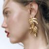 7 * 3.2cm Vintage Alloy Leaf Bohemian Earrings For Women,silvery,7 * 3.2cm view 3