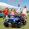12V Kids Ride On Truck with Parent Remote Control, Off-Road Electric Car w/Dual Motors, LED Lights & Music, 3-Speed, Spring Suspension, Safety Belt | Gift for Boys Girls Ages 37M+ view 3