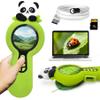 2 in 1 Digital Microscope for Kids with Endoscope, Microscope for Children with Switchable Camera & Microscope Lenses, Christmas Stocking Stuffers for Kids, Ideal Gift for Kid, Panda view 1