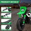 24V Electric-Dirt-Bike for Teens, 12" Fat Tire Electric Motorcycle with Hydraulic Brakes & Spring Suspension, 130lbs Max Load, 350W Brushless Motor, Mountain Off-Road Motorcycle for Boys Girls view 2