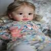 26 Inch Big Size Realistic Reborn Toddler Doll Girl with Blond Hair and Blue Eyes that Look Real and Feel Real Soft Vinyl Newborn Baby Weighted Dolls for Kids and Collectors view 3