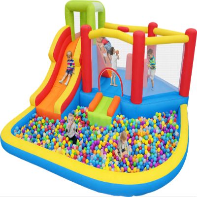 Bounce House Inflatable Bouncy Castle with Blower Large Bouncy Area Ball Pit for Kids,Blow Up Jump House for Backyard Indoor Outdoor Use
