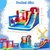 Bounce House Inflatable Bouncy Castle with Punching Bag,Ball Pit,Climbing Wall Jumping House with Slide for Kids 3-10 Indoor/Outdoor Play Gifts for Boys & Girls (Blue) view 2
