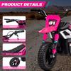 24V Electric-Dirt-Bike for Teens, 12" Fat Tire Electric Motorcycle with Hydraulic Brakes & Spring Suspension, 130lbs Max Load, 350W Brushless Motor, Mountain Off-Road Motorcycle for Boys Girls view 2