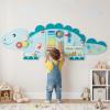Olakids Dinosaur Sensory Wall, 11 in 1 Wooden Montessori Busy Board Panel, Toddler Wall Mounted Activity Center, Educational Toys Learning Gift for Boys Girls (Blue Dinosaur) view 2