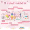 Olakids Pink Castle Sensory Wall, 11 in 1 Wooden Montessori Busy Board Panel, Toddler Wall Mounted Activity Center, Educational Toys Learning Gift for Boys Girls view 3