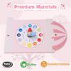 Olakids Pink Castle Sensory Wall, 11 in 1 Wooden Montessori Busy Board Panel, Toddler Wall Mounted Activity Center, Educational Toys Learning Gift for Boys Girls view 4