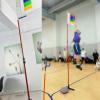 Adjustable Height Vertical Jump Tester, School Gym Vertical Jump Trainer Training Equipment, Metal Jump Measurement Tool with Colorful Vane view 2