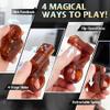 3D Fidget Slider Finger Ring Clicker EDC Toy Fingertip Textured Spinner Flip, Plastic Hand Roller Fidget Top Focus Sensory Stress Relief Toy, Gift for Stocking Stuffer Birthday, Brown view 2
