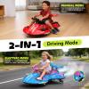 12V Electric Wiggle Car Ultra with Pedals, Rechargeable Swing & Drift Car, Anti-Rollover Design with Backrest, Spray, Flashing Lights, Music & Bluetooth, for Ages 3 and Up, 150 lbs(Red + Black) view 2