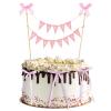 11PCS Happy Birthday Cakes Bunting Topper with Wood Pole, Cakes Topper Garland, Bow Ribbon Cake Toppers, Personalized Birthday Banner Cake Toppers Set for Birthdays, Bridal Party Decoration