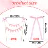 11PCS Happy Birthday Cakes Bunting Topper with Wood Pole, Cakes Topper Garland, Bow Ribbon Cake Toppers, Personalized Birthday Banner Cake Toppers Set for Birthdays, Bridal Party Decoration view 2