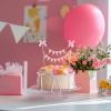 11PCS Happy Birthday Cakes Bunting Topper with Wood Pole, Cakes Topper Garland, Bow Ribbon Cake Toppers, Personalized Birthday Banner Cake Toppers Set for Birthdays, Bridal Party Decoration view 4